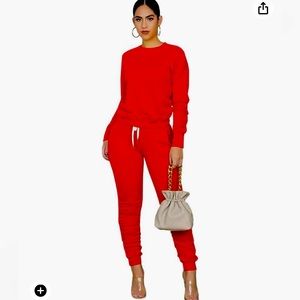 Two Piece Ruched Jogger Set